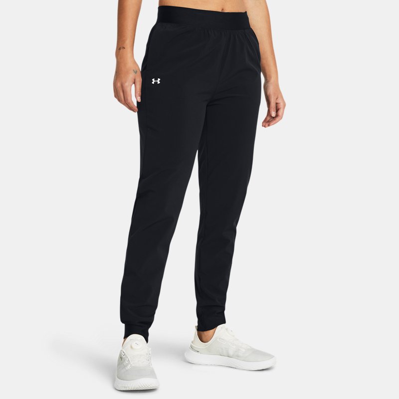 Women's Under Armour ArmourSport High-Rise Woven Pants Black / White XS